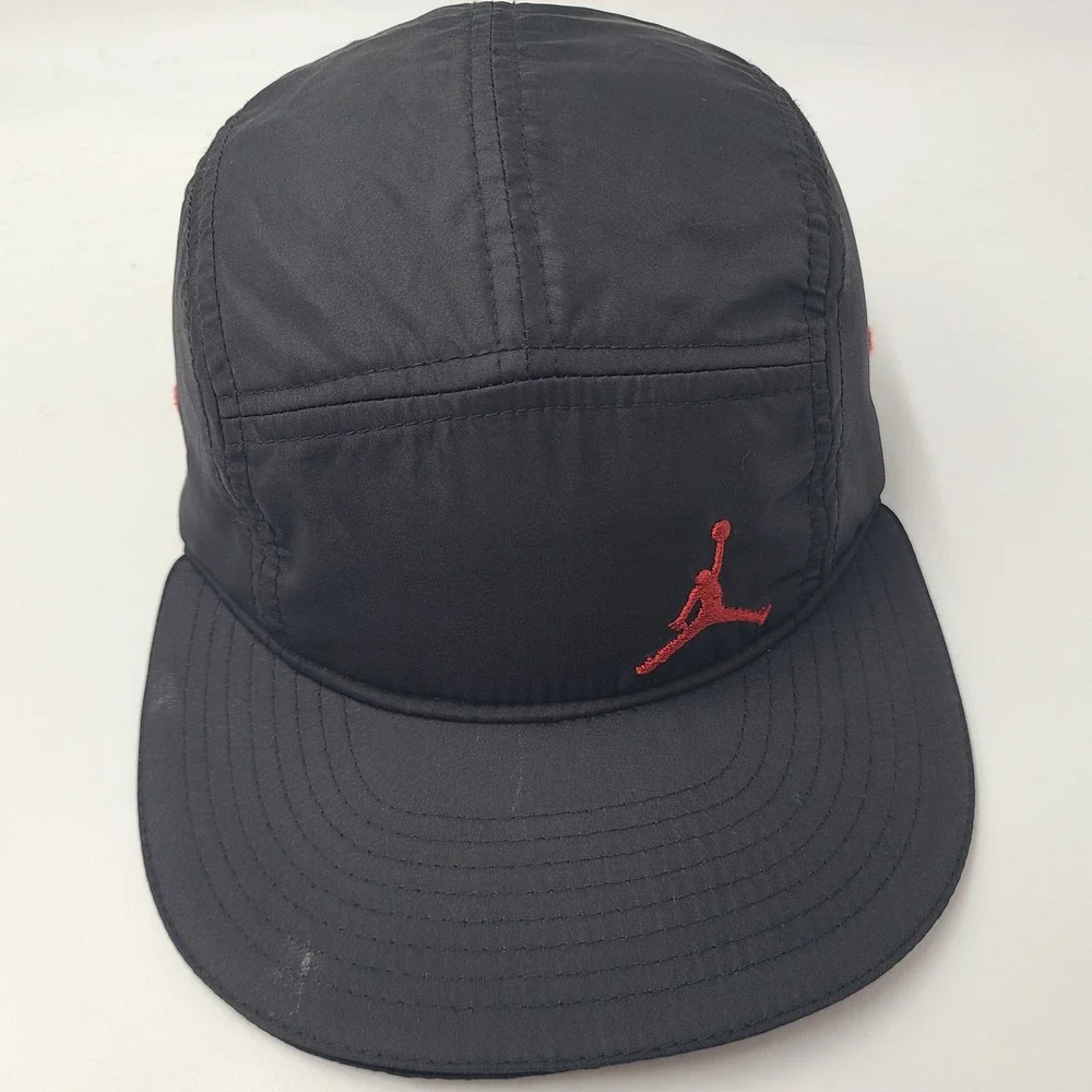 Youth Jordan Hat Strapback 5 Panel Black Red Air Jumpman Size 8-20 Basketball